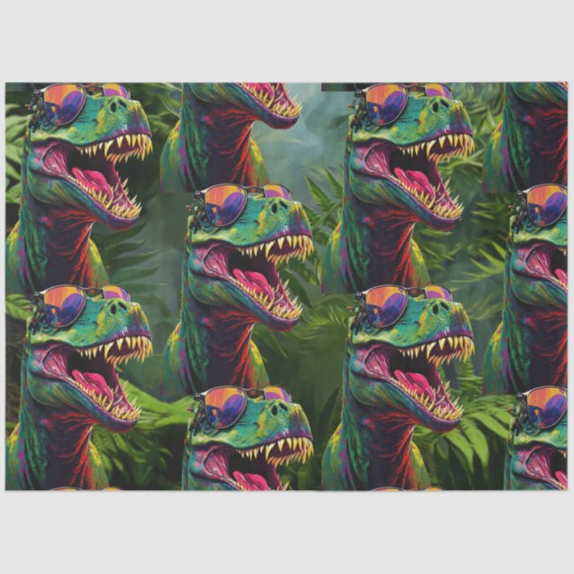Dino Birthday Party for Kids Tissue Paper (Front)