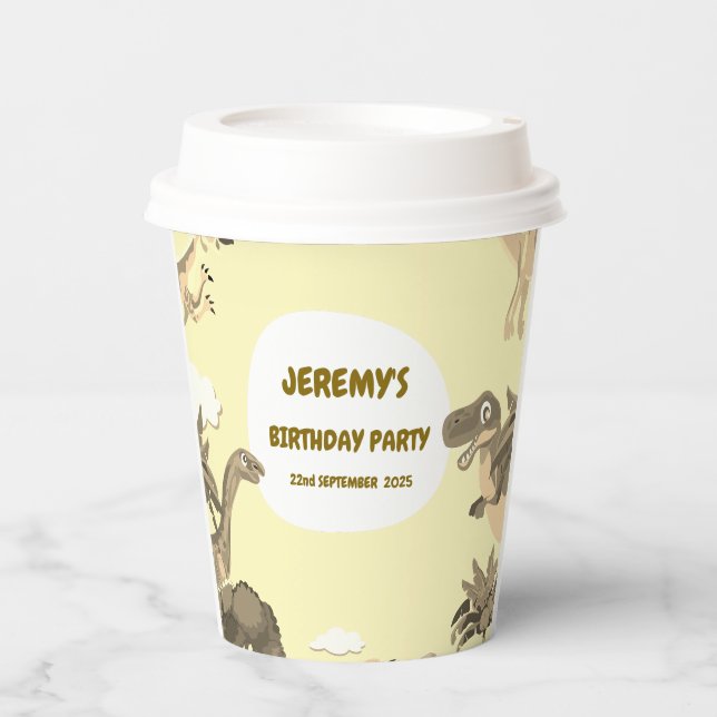 Dino Birthday Party Paper Cups (Front)