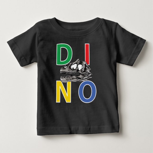 DINO - Black Baby Fine Jersey T-Shirt (Front)