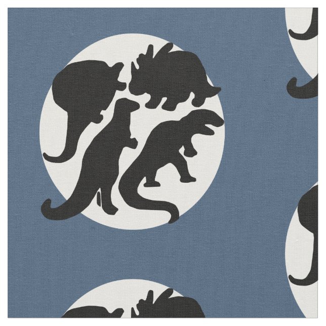 dino blue fabric (Close Up)