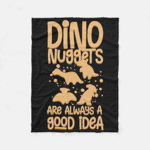 Dino Chicken Nugget Dinosaur Nugs Veggie Funny  Fleece Blanket