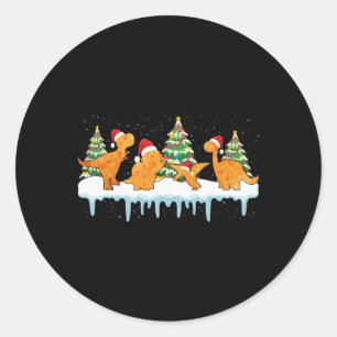 Dino Chicken Nuggets Funny Dinosaur Shape Nuggets Classic Round Sticker