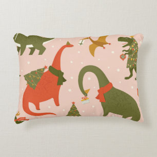 Dino Christmas Party: Tree Rex Decorative Cushion
