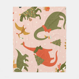 Dino Christmas Party: Tree Rex Fleece Blanket