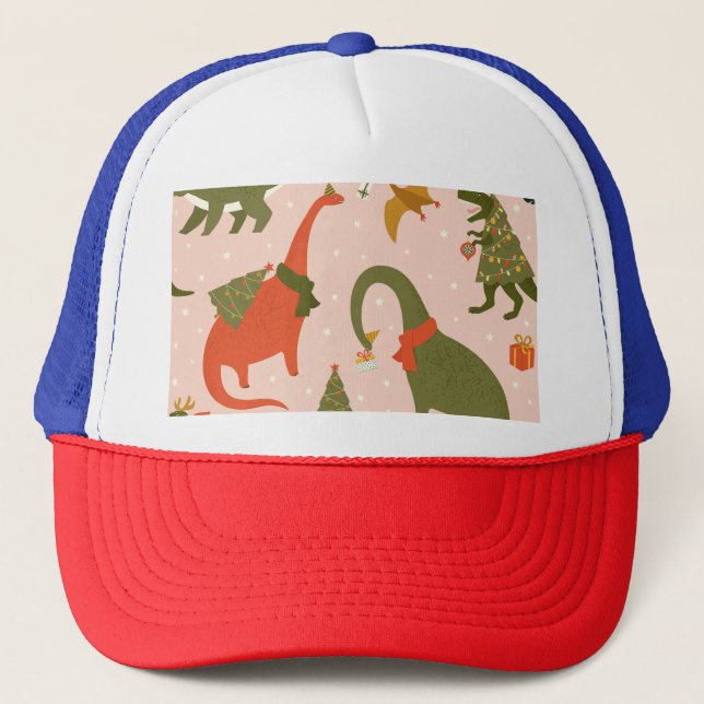 Dino Christmas Party: Tree Rex Trucker Hat (Front)