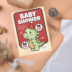 Dino Cute Baby Shower Invitation