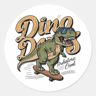 Dino Days Classic Round Sticker