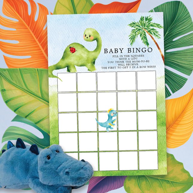 Dino Delight Baby Shower Bingo Game  Invitation (Creator Uploaded)