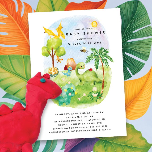 Dino Delight Baby Shower Invitation (Creator Uploaded)