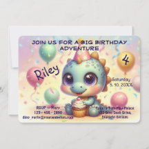 Dino Delight Birthday Invitation