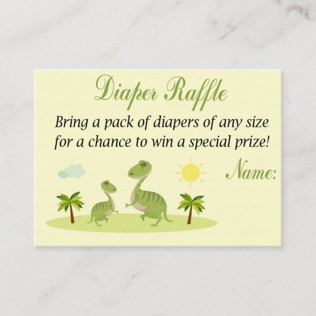 Dino Diaper Raffle Tickets (Front)