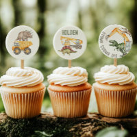 Dino-Dig Cupcake Topper Sheet