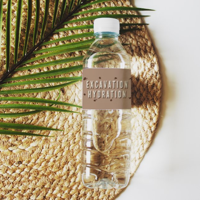 Dino Dig Excavation Hydration Birthday Party Water Bottle Label (Creator Uploaded)