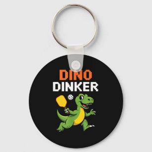 Dino dinker pickleball fun for players key ring