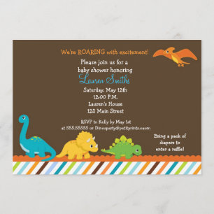 Dino Dinosaur Boys Baby Shower Invitation