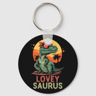 Dino Dinosaur Lovey-saurus T-rex Funny Trex Key Ring