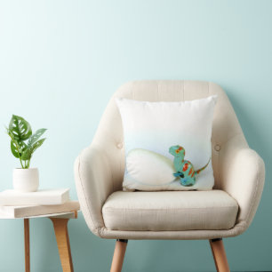 Dino Dinosaur Pushing An Egg Photo Pillow Cushion
