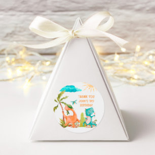 Dino Dinosaur Rex Birthday Party Shower Classic Round Sticker