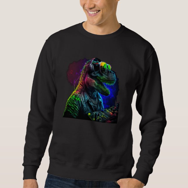 Dino Dinosaur Rex DJ Sweatshirt (Front)
