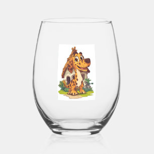Dino Dog � Prehistoric Funny Pup Stemless Wine Glass