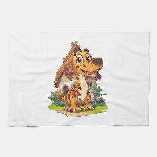 Dino Dog � Prehistoric Funny Pup Tea Towel
