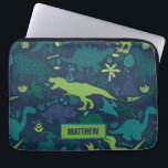 Dino Doodle Silhouettes Kids Dinosaur Laptop Sleeve<br><div class="desc">Dino Doodle Silhouettes Kids Dinosaur Personalised Cute Prehistoric Pattern.</div>