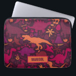 Dino Doodle Silhouettes Kids Dinosaur Laptop Sleeve<br><div class="desc">Dino Doodle Silhouettes Kids Dinosaur Personalised Cute Prehistoric Pattern.</div>