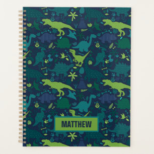 Dino Doodle Silhouettes Kids Dinosaur Planner