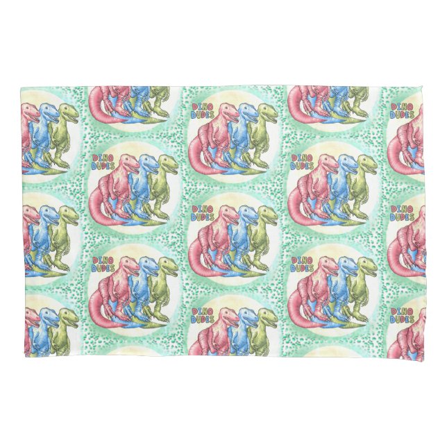 Dino Dudes Dinosaurs pillow case (Front)