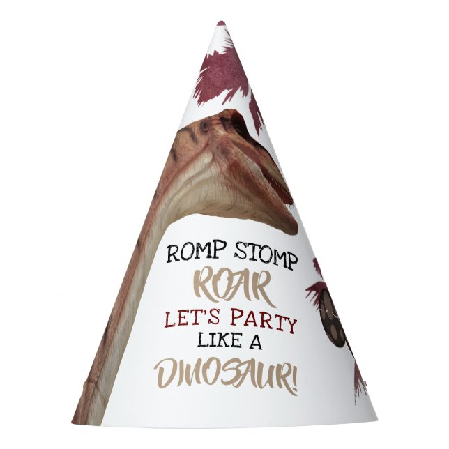 Dino Eggs, Children's Dinosaur Birthday Party Party Hat (Front)