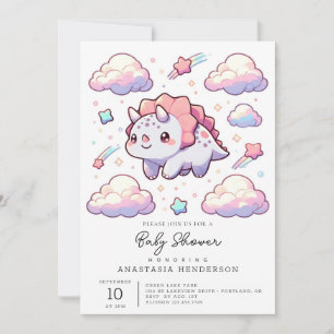 Dino Elegant Dinosaur Baby Shower Invitation