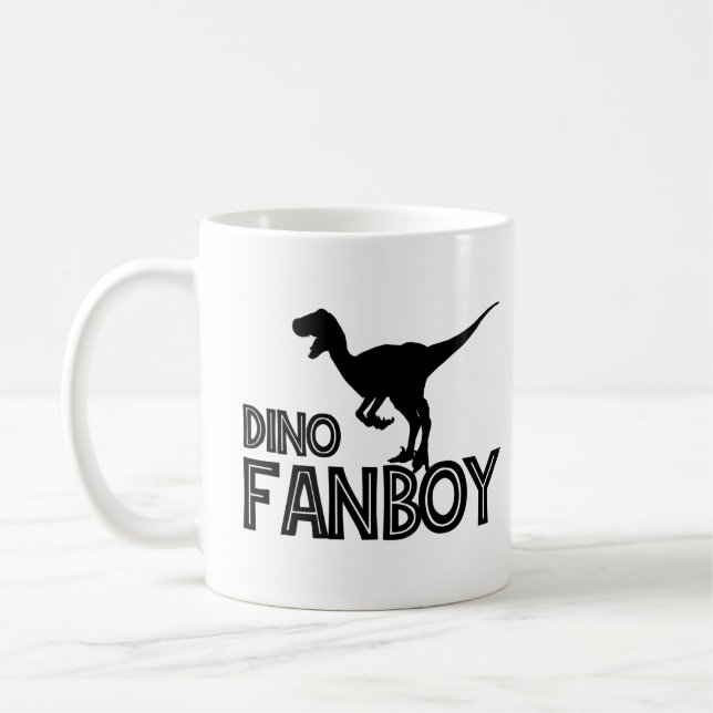Dino Fanboy - Dinosaur Lover Coffee Mug (Left)
