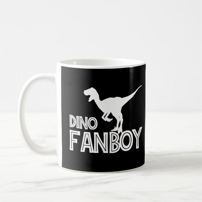 Dino Fanboy - Dinosaur Lover Coffee Mug (Left)