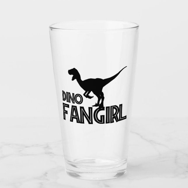 Dino Fangirl - Dinosaur Lover Glass (Front)