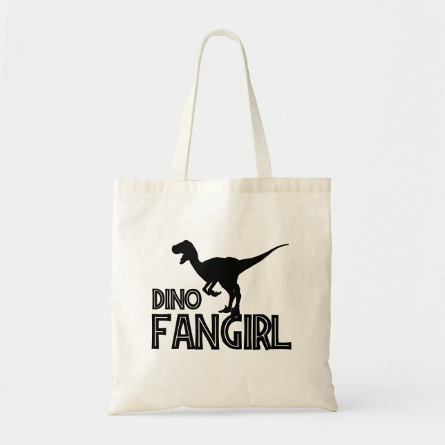 Dino Fangirl - Dinosaur Lover Tote Bag (Front)