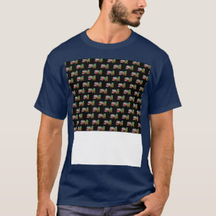 Dino Fire Truck Firefighter Pattern T-Shirt
