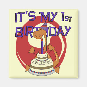 Dino First Birthday Tshirts and Gifts Magnet