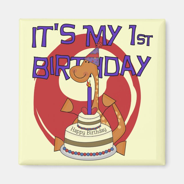 Dino First Birthday Tshirts and Gifts Magnet (Front)
