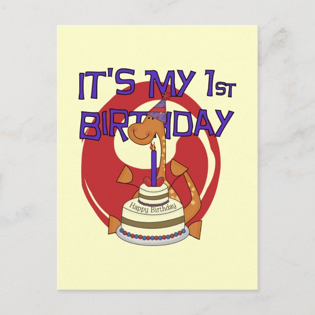 Dino First Birthday Tshirts and Gifts Postcard (Front)