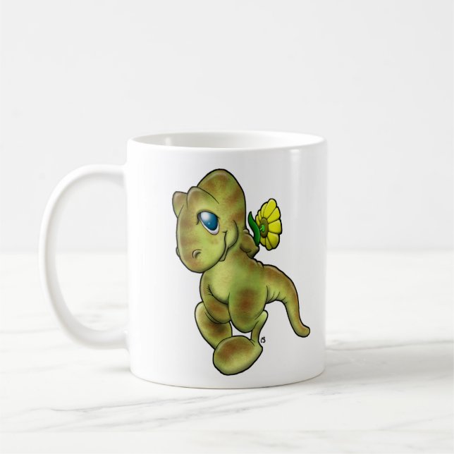 Dino & Flower Coffee Mug (Left)
