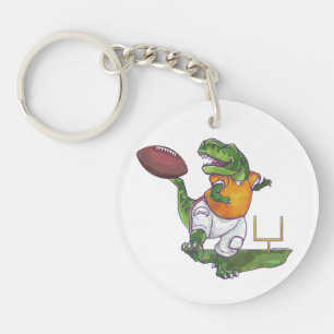 Dino Football Player Key Ring