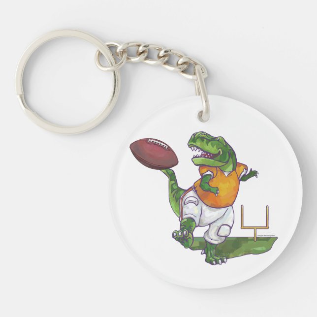 Dino Football Player Key Ring (Front)
