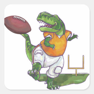Dino Football Player Square Sticker