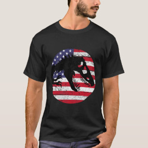 Dino Fossi Usa Flag Patriotic Dinosaur T-rex 4th O T-Shirt