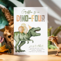 Dino-Four Birthday Invitation 