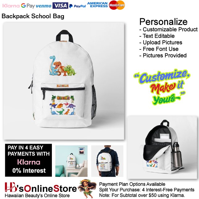 Dino Friends Backpack Print Cut Sew School Bag 5 (Dino Friends Backpack Print Cut Sew School Bag 5.)