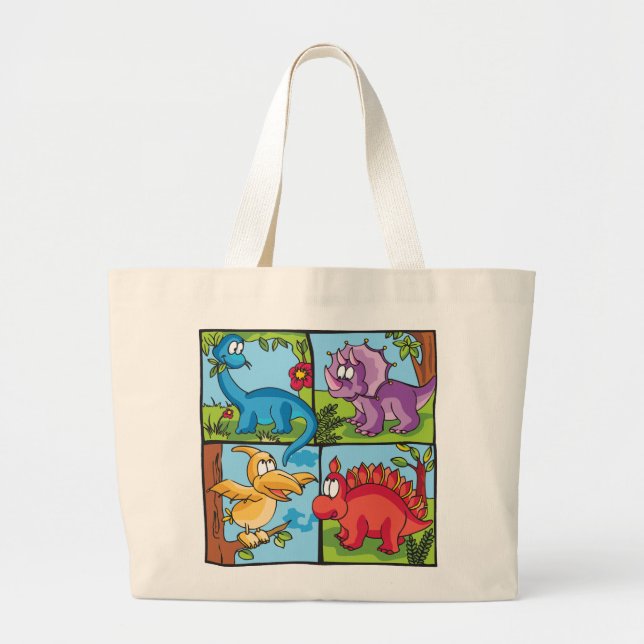 Dino Friends Large Tote Bag (Front)