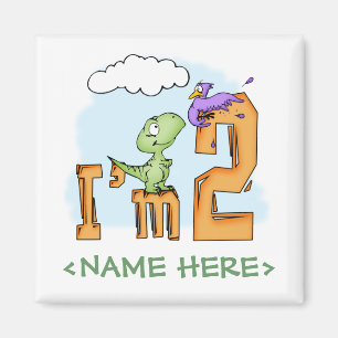Dino Fun 2nd Birthday Magnet