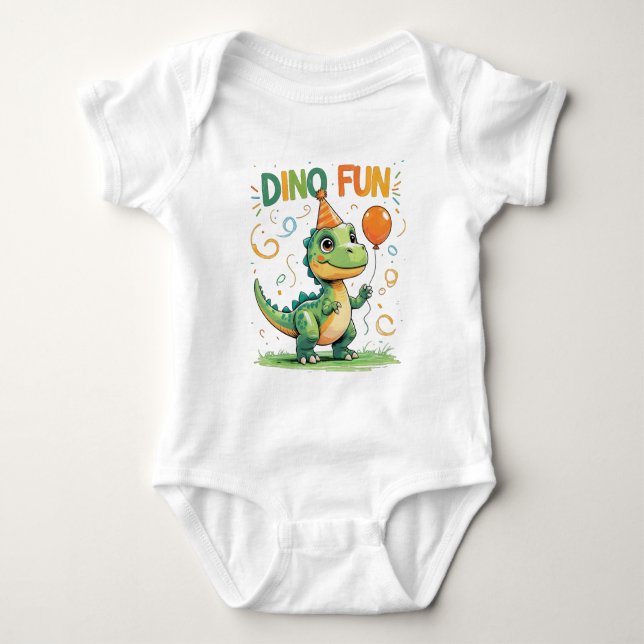 Dino Fun Baby Outfit Baby Bodysuit (Front)