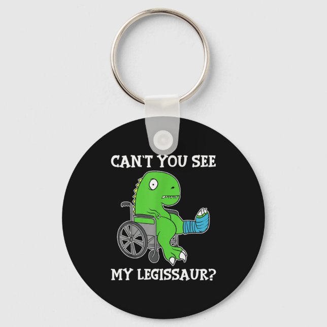 Dino Funny Get Well Broken Leg Gift Dinosaur With  Key Ring (Front)